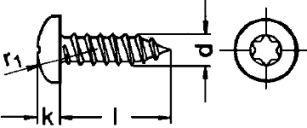 Шуруп DIN 7981, шлиц Torx - размеры, характеристи